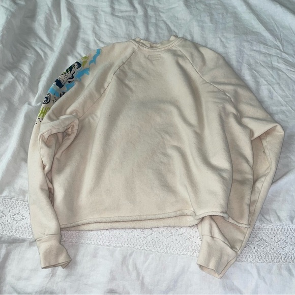 MOTHER x Free People XS The Boost Crop Cut Off Top Soft sweatshirt oversized - Picture 9 of 9